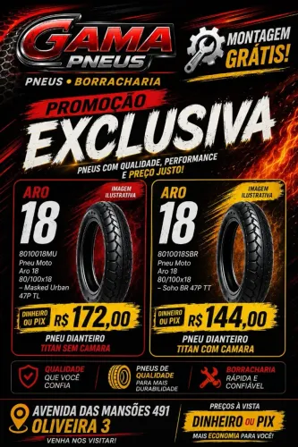 Pneu novo Aro 80/100-18