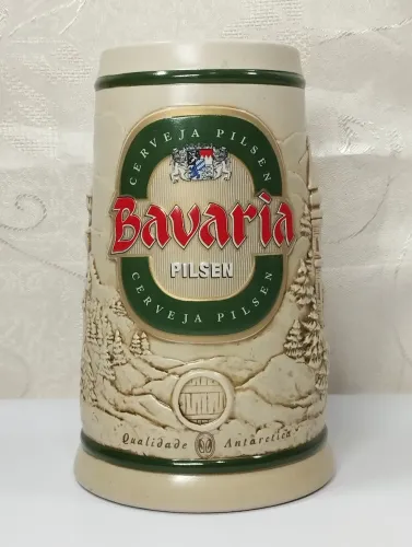 Caneca de Chopp Antiga Bavária Ceramarte desenho alto relevo 