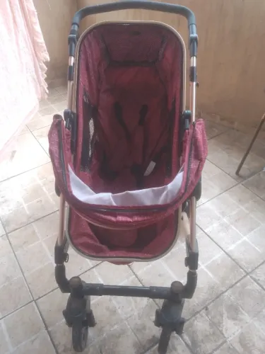 Carrinho Moisés Smart Kids 3 in 1 Vermelho Vinho