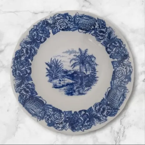 Antigo Prato Sopa Porcelana Schmidt Cena Fazenda - 6 Unidades