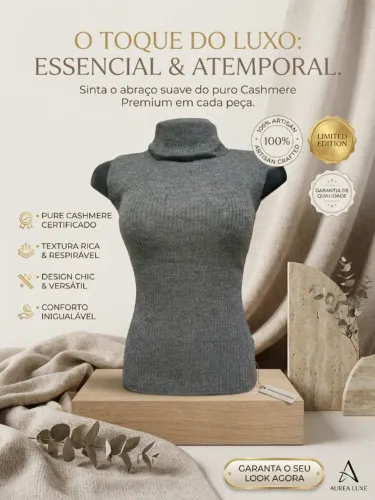 Blusa garrafinha canelada gola alta (moda tricô)