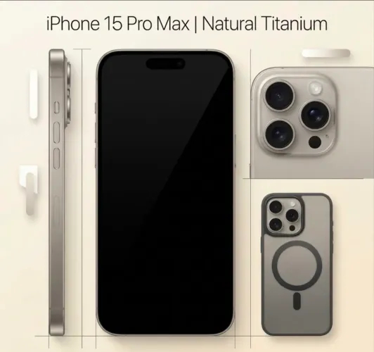 iPhone 15 Pro Max 256GB Titânio Natural - Impecável + Capa X-One