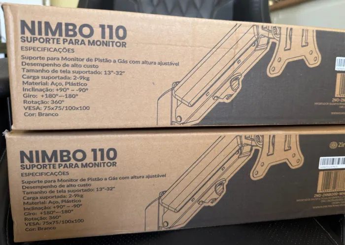 Braço articulado pra monitor novo zero- branco 