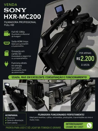 FILMADORA SONY HXR-MC200