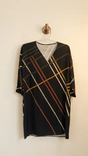 Túnica Feminina Lafee M Estampada Geométrica Elegante Oversized