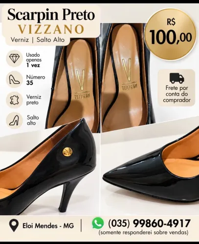 Scarpin alto preto - Vizzano de Verniz
