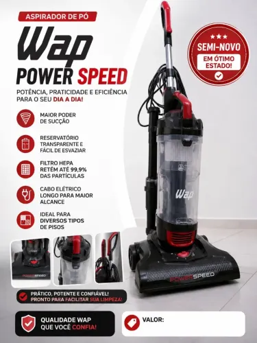 Aspirador wap Power speed estado de novo