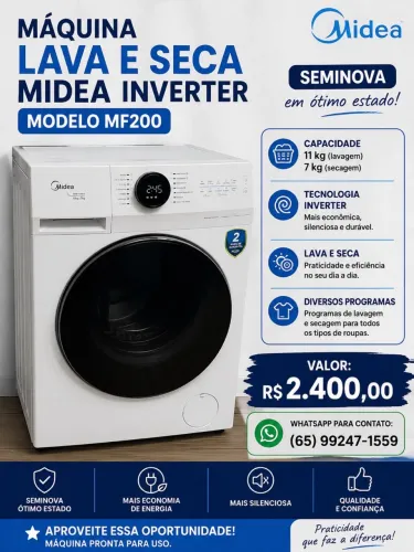 Máquina lava e seca inverter Mideia 11kilos