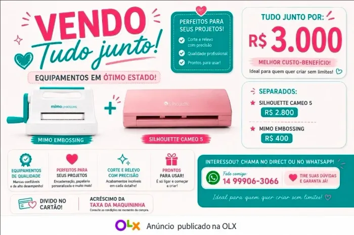 Máquina de Corte cameo 5 e embossing da Mimo 