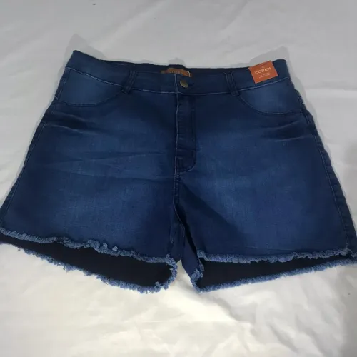 shorts jeans feminino azul tamanho 48
