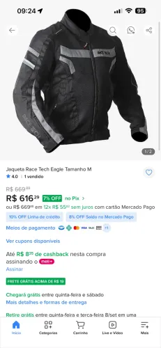 Jaqueta para andar de moto race tech