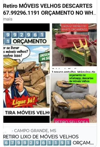 Retiro Móveis Velhos Só descartes 