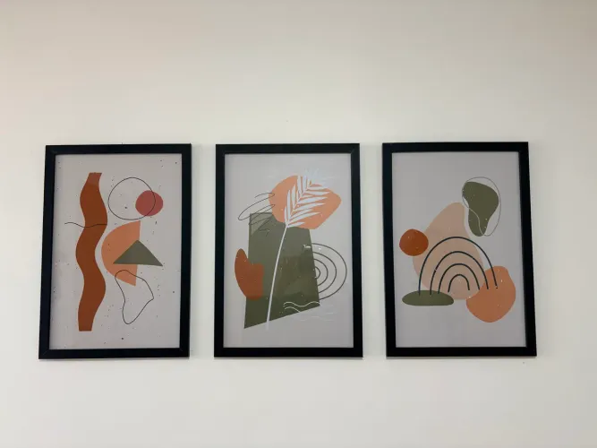  Trio de quadros decorativos com estilo Boho
