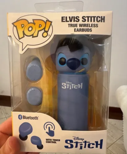 Fone de ouvido earbuds stitch elvis funko pop disney