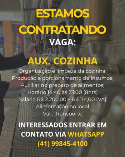 Vaga Auxiliar de Cozinha