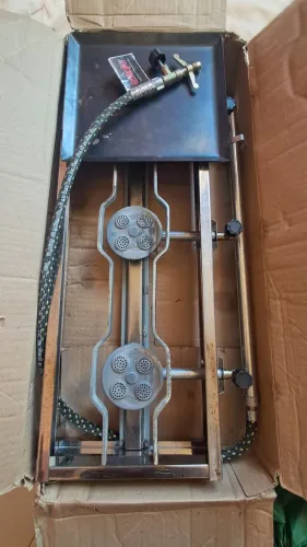 Fogareiro 3 bocas com meia chapa