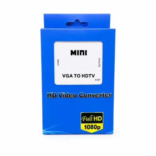 Conversor VGA para HDMI Full HD 1080p Adaptador Áudio Vídeo PC Notebook TV Projetor pode r