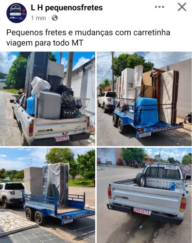 Frete pequeno e frete grandes com carretinha