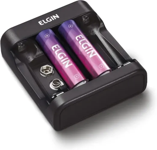 Carregador de Pilhas USB com 2X AA1500 Elgin