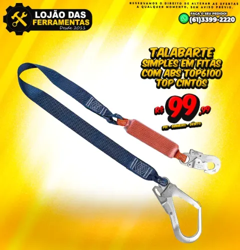 Talabarte Simples em Fitas Com ABS TOP6100 Top Cintos