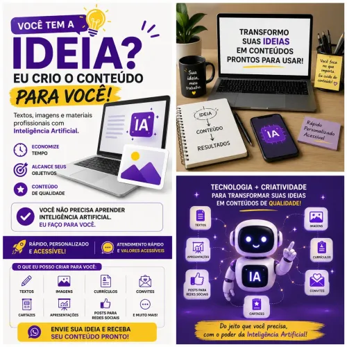 Você Tem a Ideia? Eu Crio o Conteúdo para Você