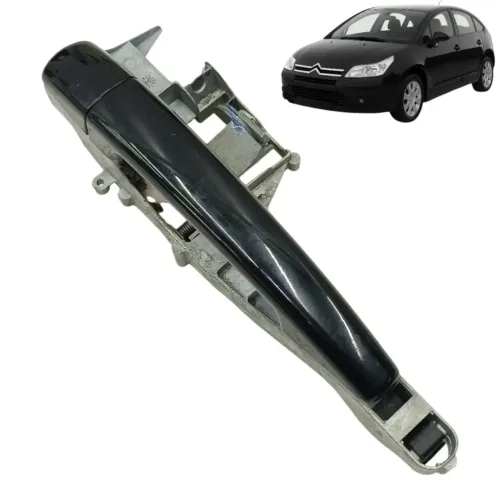 Maçaneta Externa Traseira Direita Citroen C4 2009 2010 2011 Preto Traseira