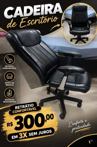 Cadeira escritório suporta 120 kilos