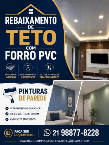 Rebaixamento com forro pvc 
