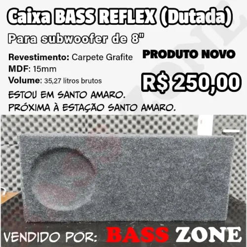 Caixa Subwoofer 8 Polegadas 35,27L Grafite