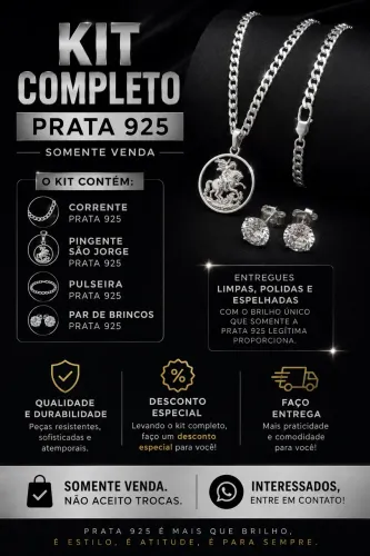 Prata 925 Original Corrente Pulseira Brincos e Pingente São Jorge