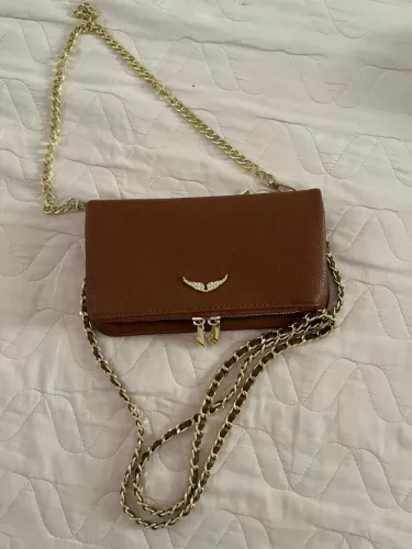 Bolsa Marrom Feminina com Alça de Corrente - Usada