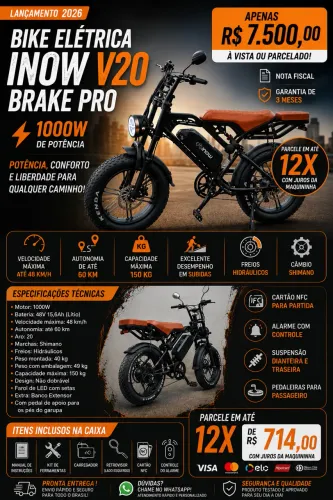Bike elétrica V20 1000W