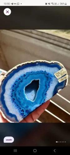 Pedra geodo de agata azul