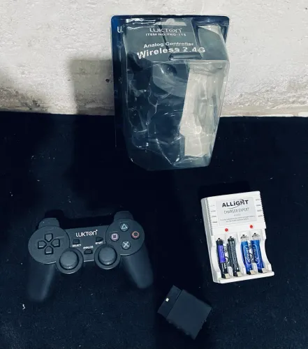 Controle de PlayStation 2 sem fio/ carregador de pilha