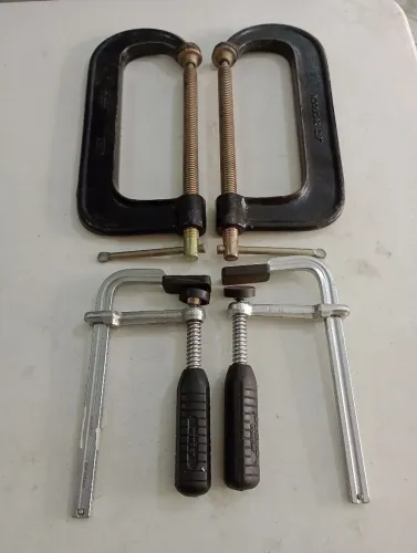 Conjunto de 4 grampos, sargentos 2 de 8" e 2 de 80x180mm