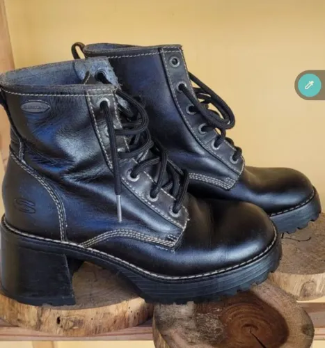Skechers Vintage Original ? Coturno de Couro com Salto | Raro