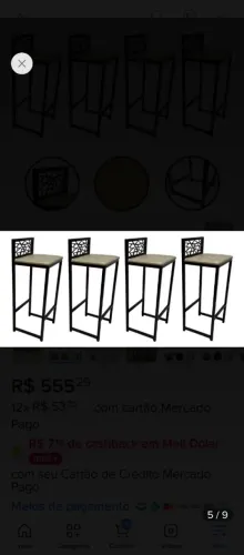 Banqueta kit com 4 novas