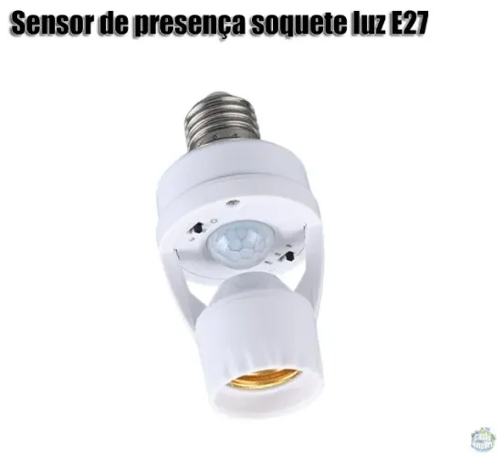 Sensor de presença soquete de luz E27 360º