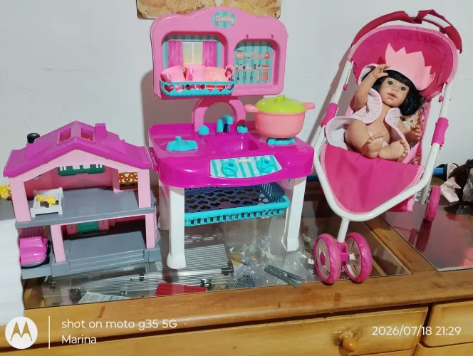 Casa e cozinha carrinho e boneca tudo por 220reais