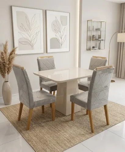 Mesa Moderna 4 Cadeiras 0,80 x 0,80