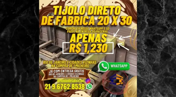 tijolo 8 furos 4 milheiros menor preço 
