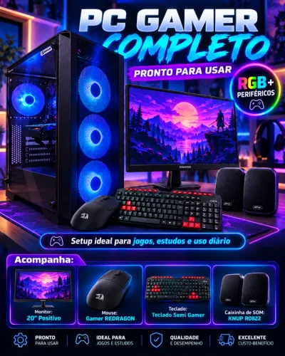 PC Gamer COMPLETO - i7 3770 3.90Ghz | GTX 1060 OC | 8GB RAM | SSD + HD | + Controladora