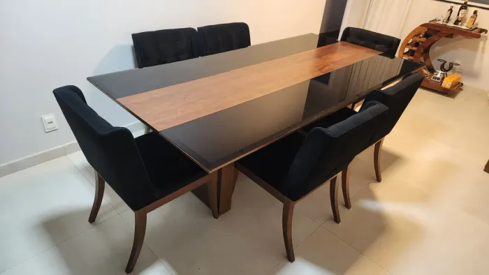 Mesa de jantar seis lugares de luxo