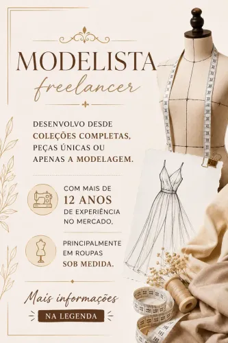 Modelista de roupas tecido plano 