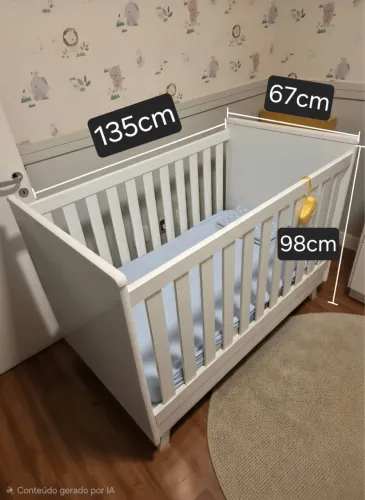 Berço em MDF maciço branco