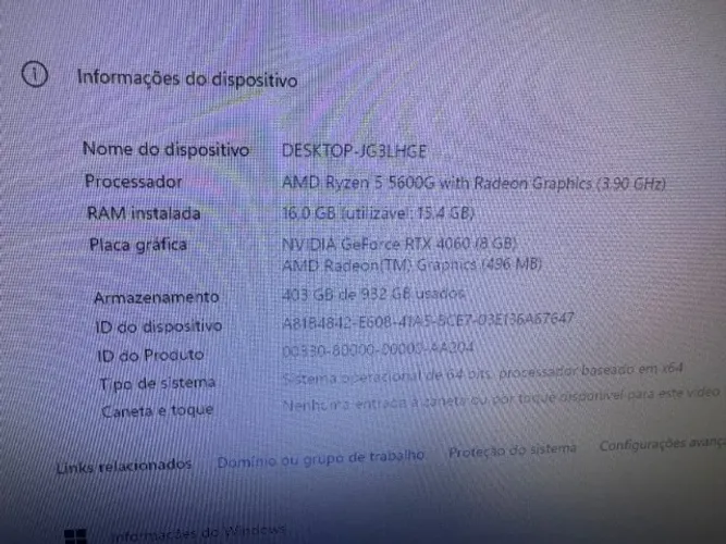 PC Completo Ryzen 5 3600G com Mesa e Cadeira
