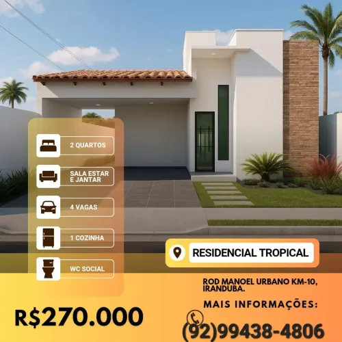 Casa para venda no Residêncial Tropical.