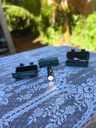 Mini Lanterna Recarregável USB + LED Lateral