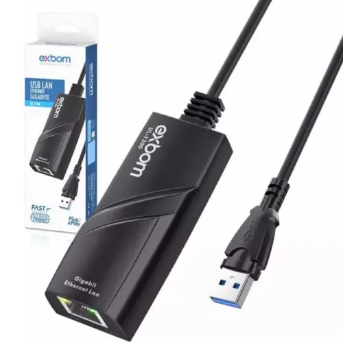 Conversor USB 3.0 X RJ45 Gigabit - Adaptador Usb x Rede - Lan -10/100/1000 - Loja Coimbra