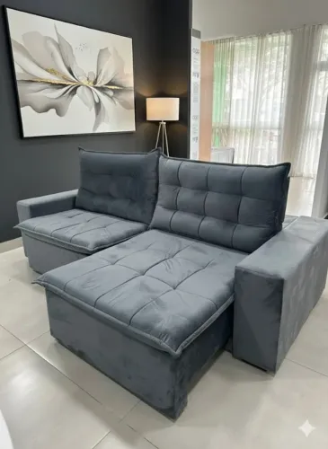 Sofá modelo retratil e reclinavel (possui molas e pillow no acento)